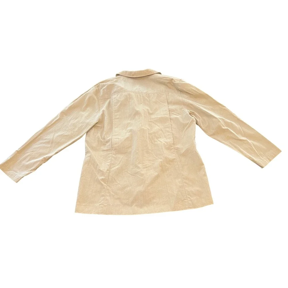 TravelSmith Mens Tan Cotton Nylon Safari Blazer Utility Travel Jacket Size M